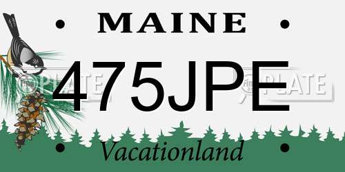 475JPE Maine License Plate