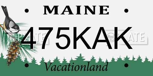 475KAK Maine License Plate