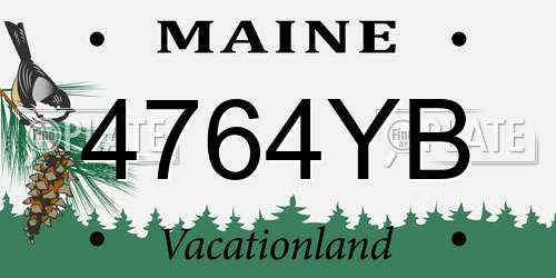 4764YB Maine License Plate