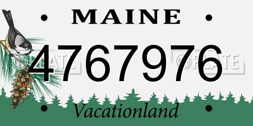 4767976 Maine License Plate