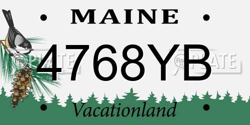 4768YB Maine License Plate