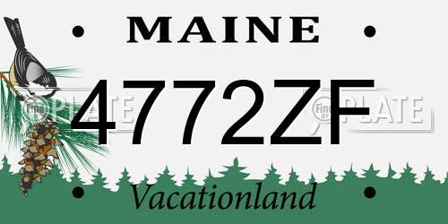 4772ZF Maine License Plate