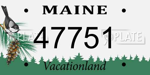 47751 Maine License Plate