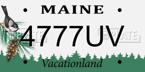 4777UV Maine License Plate
