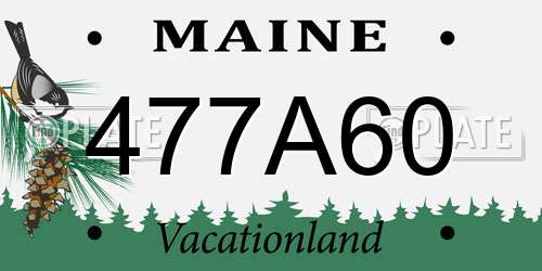 477A60 Maine License Plate