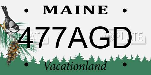 477AGD Maine License Plate