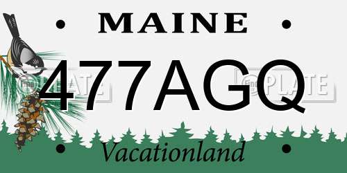 477AGQ Maine License Plate