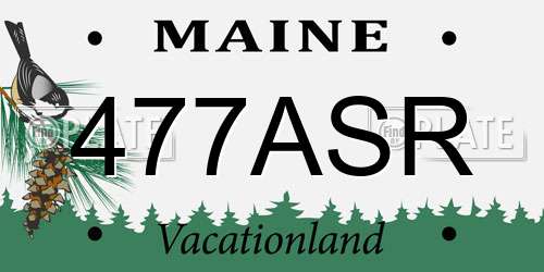 477ASR Maine License Plate
