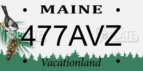 477AVZ Maine License Plate
