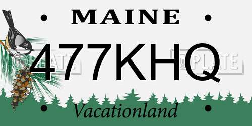 477KHQ Maine License Plate