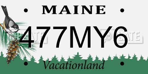 477MY6 Maine License Plate