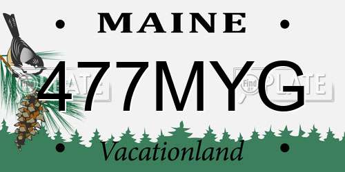 477MYG Maine License Plate