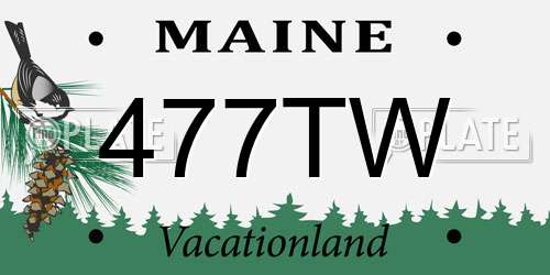 477TW Maine License Plate