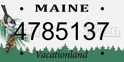 4785137 Maine License Plate