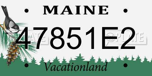 47851E2 Maine License Plate