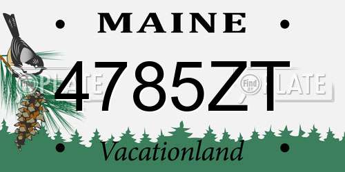 4785ZT Maine License Plate