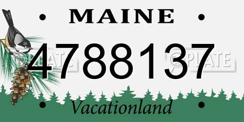 4788137 Maine License Plate