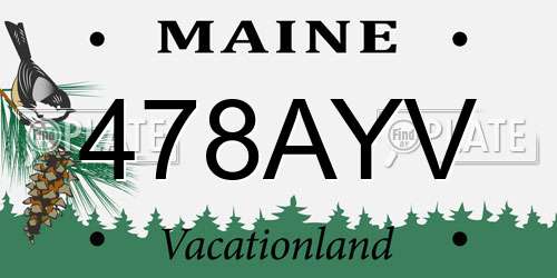 478AYV Maine License Plate