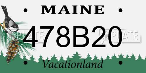 478B20 Maine License Plate
