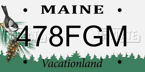 478FGM Maine License Plate