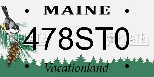 478ST0 Maine License Plate