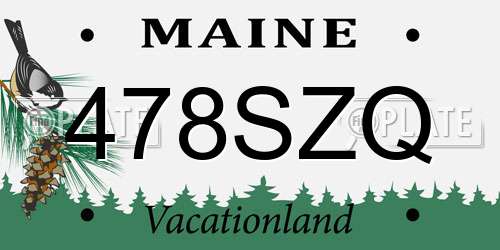 478SZQ Maine License Plate
