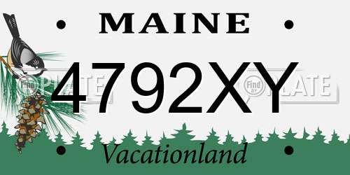 4792XY Maine License Plate