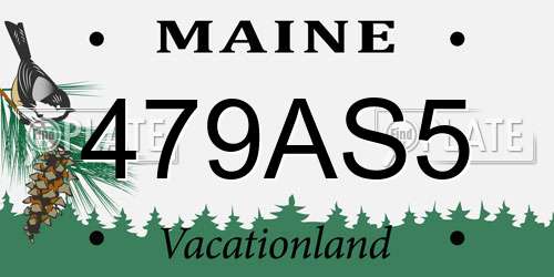 479AS5 Maine License Plate