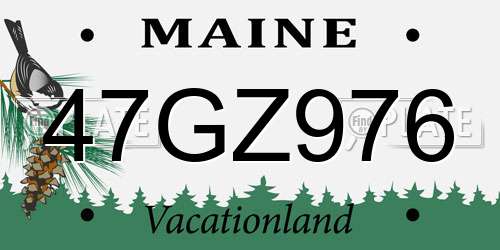 47GZ976 Maine License Plate