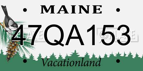 47QA153 Maine License Plate