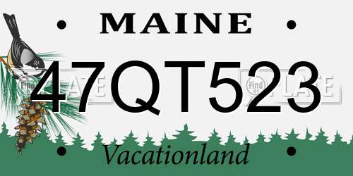 47QT523 Maine License Plate