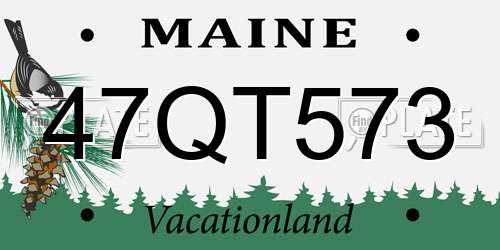 47QT573 Maine License Plate