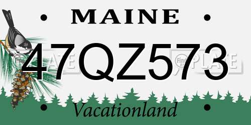 47QZ573 Maine License Plate