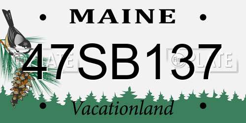 47SB137 Maine License Plate