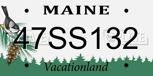 47SS132 Maine License Plate