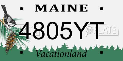 4805YT Maine License Plate