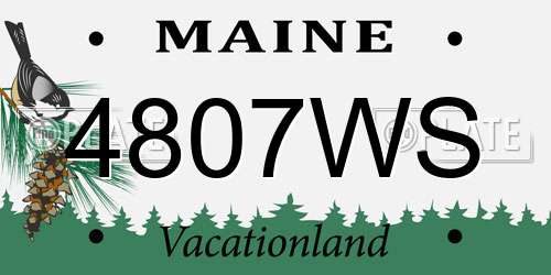 4807WS Maine License Plate