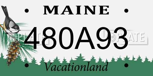 480A93 Maine License Plate