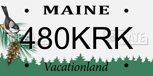 480KRK Maine License Plate