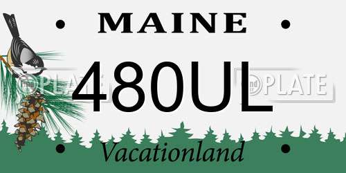 480UL Maine License Plate
