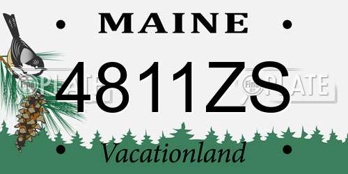 4811ZS Maine License Plate