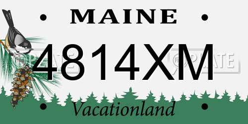 4814XM Maine License Plate