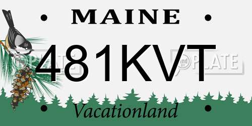 481KVT Maine License Plate