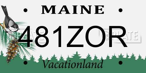 481ZOR Maine License Plate