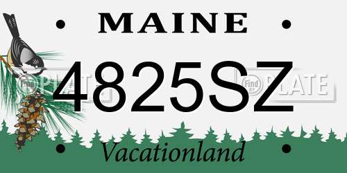 4825SZ Maine License Plate