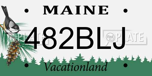 482BLJ Maine License Plate