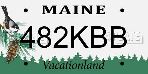 482KBB Maine License Plate
