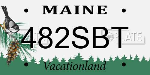 482SBT Maine License Plate