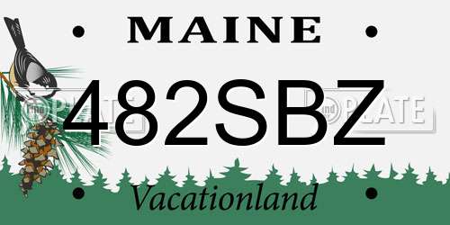 482SBZ Maine License Plate