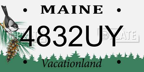 4832UY Maine License Plate